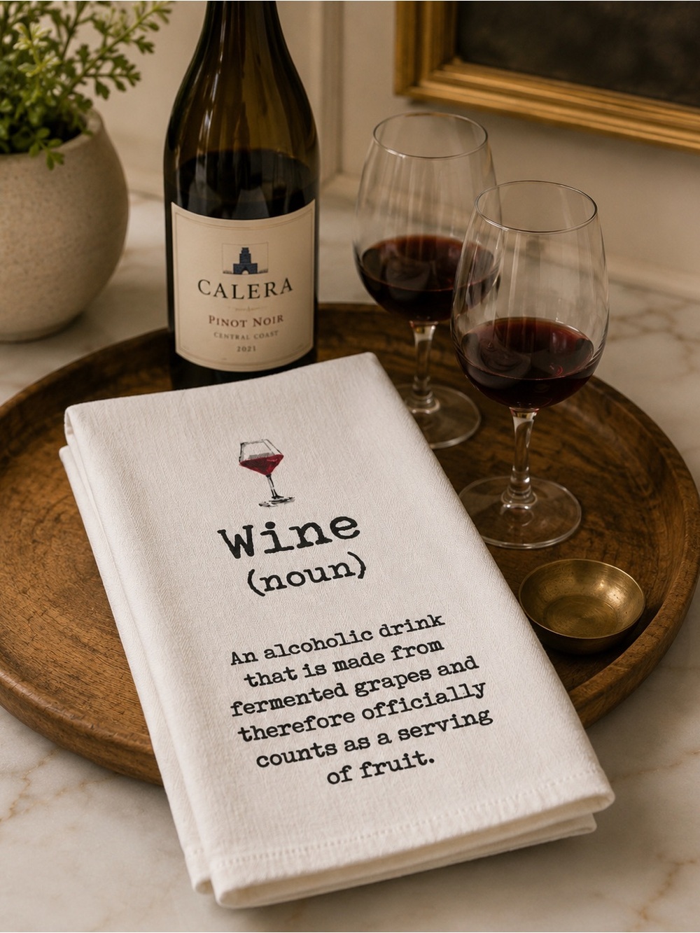 NWT MUD PIE Wine Definition Kitchen Towel #0425261 - Picture 5 of 6